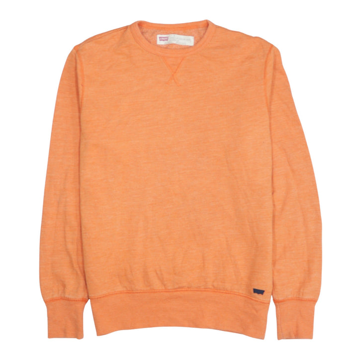 Levi's Men's Orange Crew Neck Cotton Blend Sweatshirt Size S