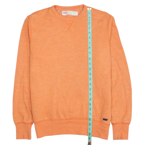 Levi's Men's Orange Crew Neck Cotton Blend Sweatshirt Size S