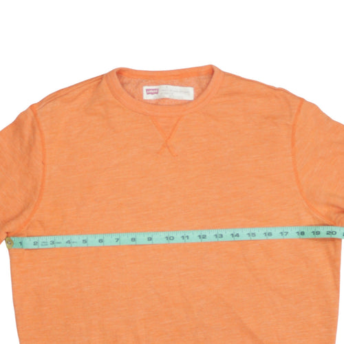 Levi's Men's Orange Crew Neck Cotton Blend Sweatshirt Size S