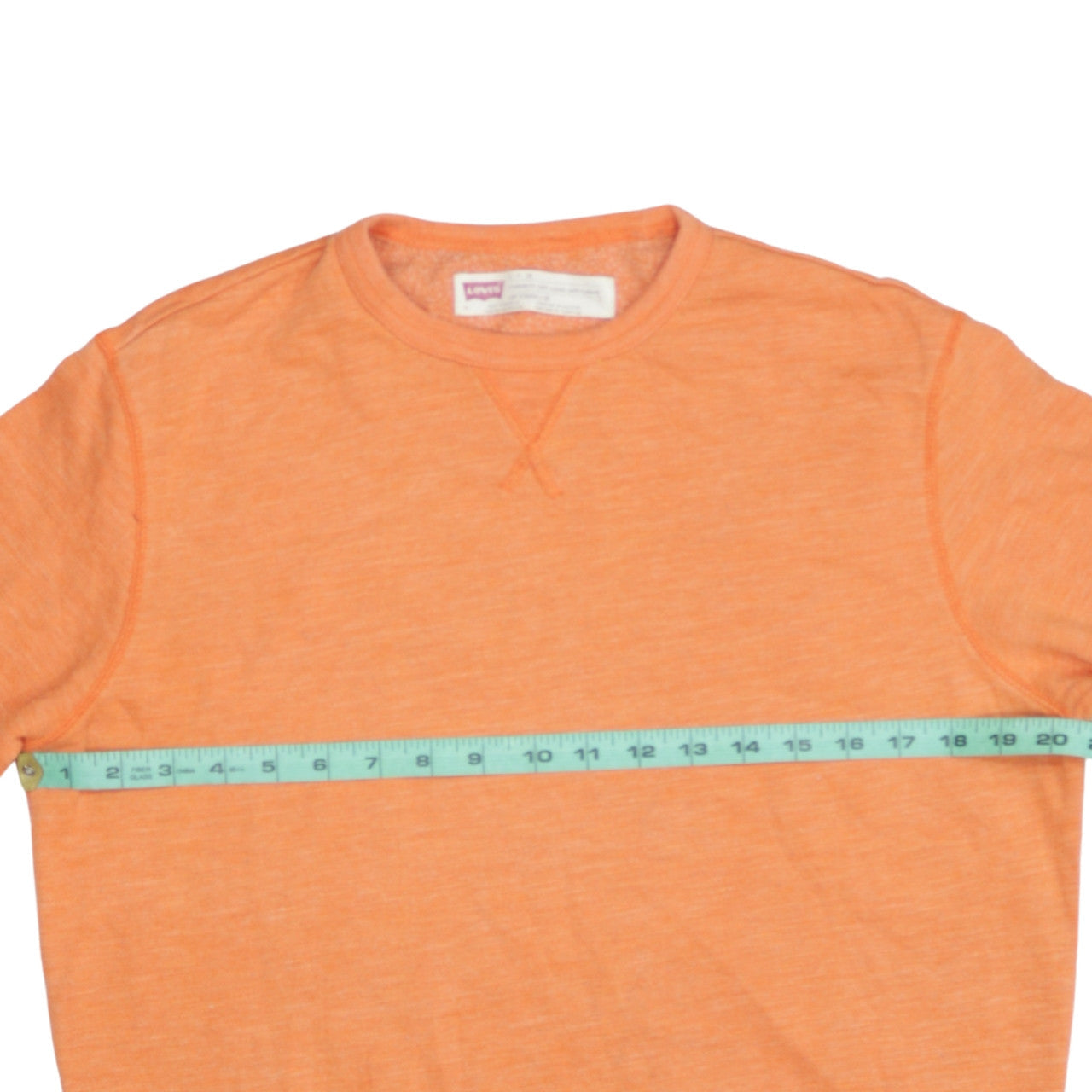 Levi's Men's Orange Crew Neck Cotton Blend Sweatshirt Size S
