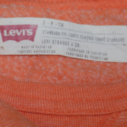 Levi's Men's Orange Crew Neck Cotton Blend Sweatshirt Size S