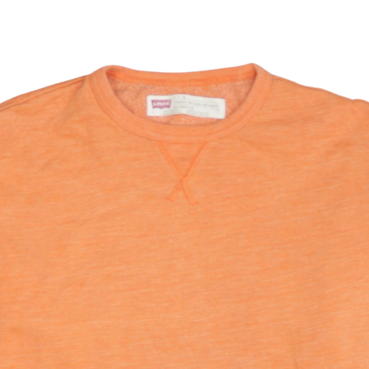 Levi's Men's Orange Crew Neck Cotton Blend Sweatshirt Size S