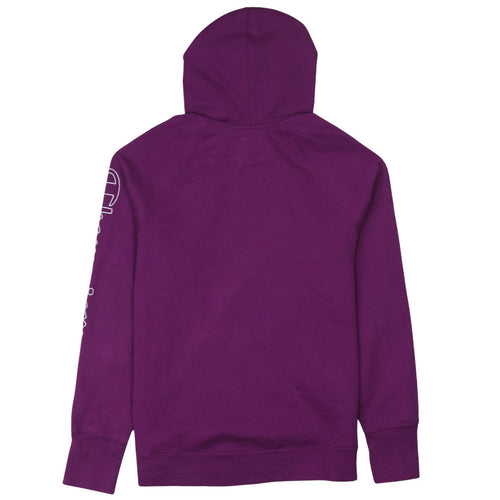 Champion Womens Purple Pullover Hoodie L Logo Athleticwear