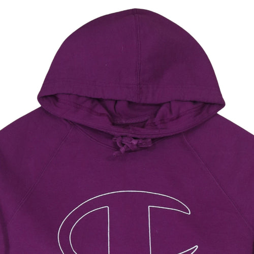 Champion Womens Purple Pullover Hoodie L Logo Athleticwear