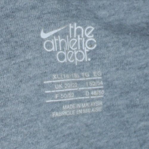 Nike Womens Grey Full Zip Hoodie XL 20/22 Cotton Blend Casual