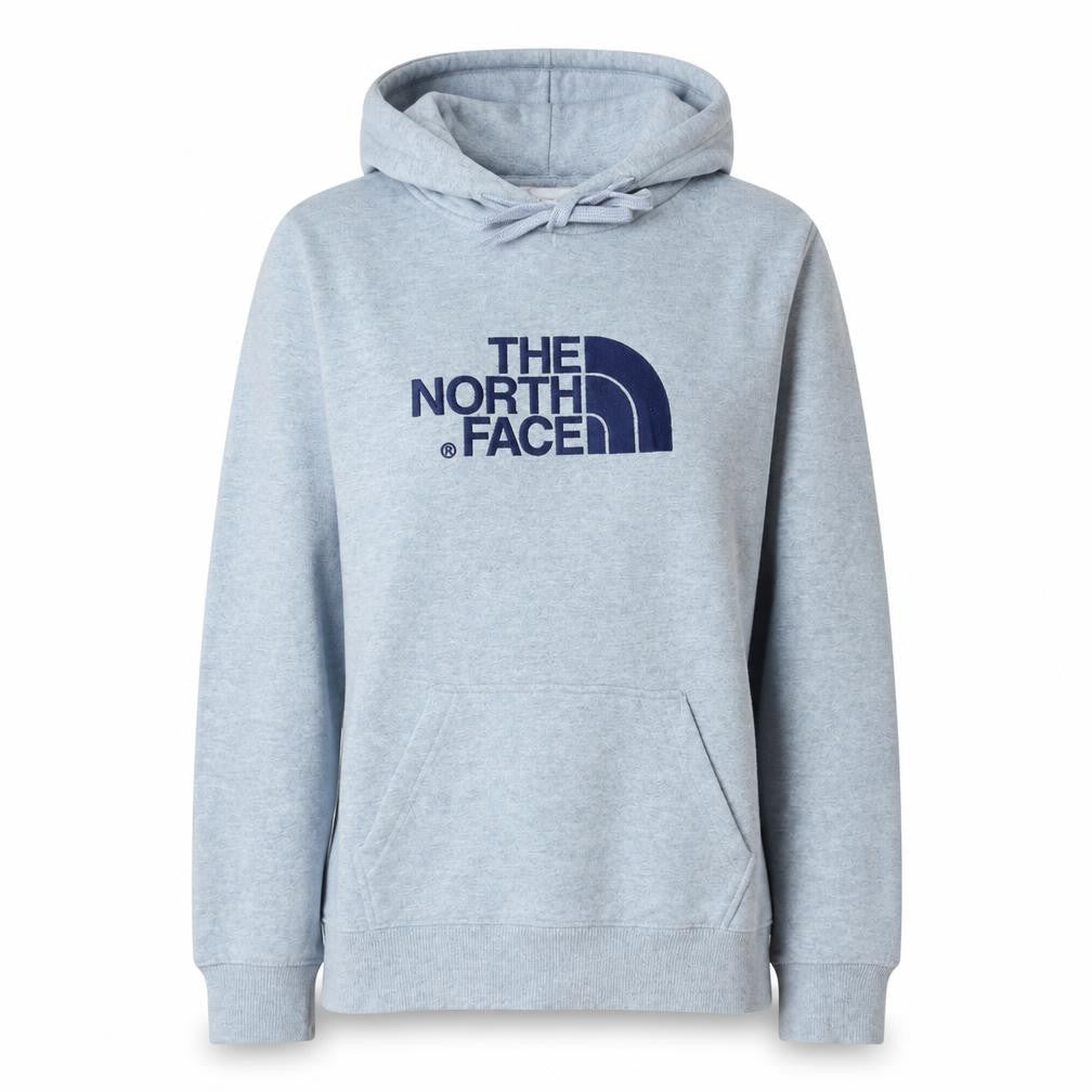 Front view of The North Face women’s grey xs pullover hoodie with logo