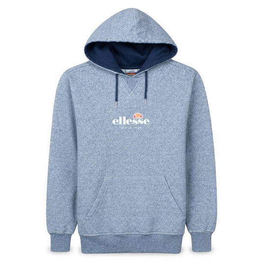 Front view of Ellesse Men Blue XS Pullover Hoodie Logo Fleece Sweatshirt