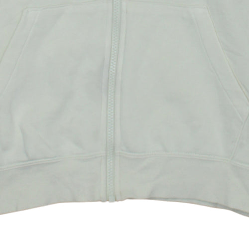 Nike Women Beige Full Zip Hoodie Small Hooded Cotton Blend