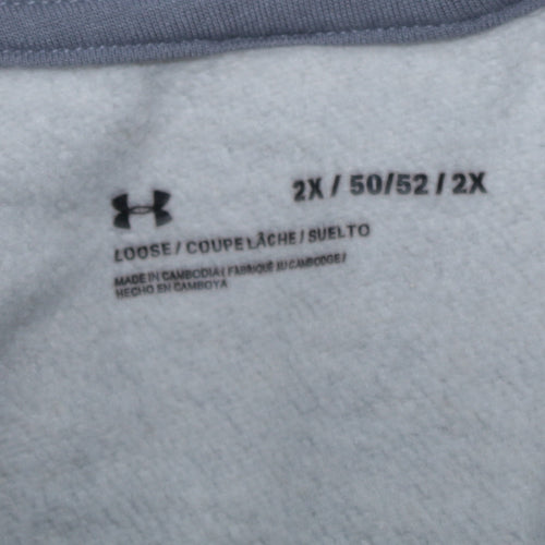 Under Armour Men Grey 2XL Pullover Hoodie Loose Fit Fleece Sweatshirt