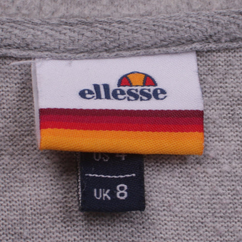 Ellesse Women's Grey Full Zip Hoodie UK 8 - Classic Casual Sportswear