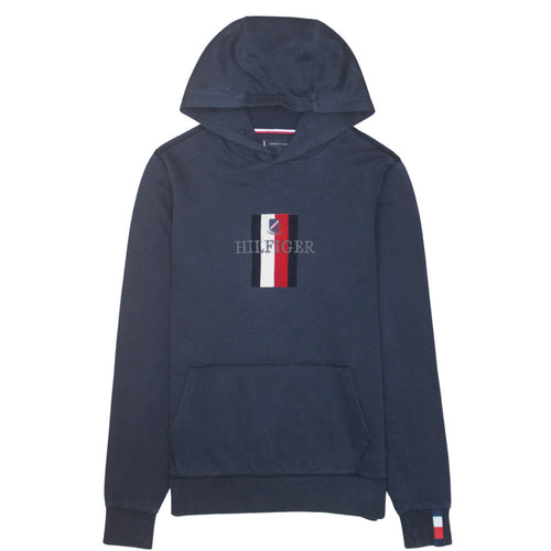 Tommy Hilfiger Men’s Blue Pullover Hoodie Small Embroidered Logo