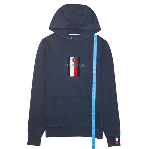 Tommy Hilfiger Men’s Blue Pullover Hoodie Small Embroidered Logo