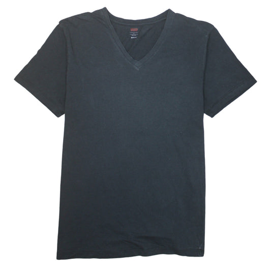 Levi's Men's Black V-Neck Cotton Short Sleeve T-Shirt Size L