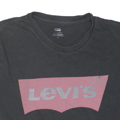Levi's Men's Black Logo Graphic Regular Fit Cotton T-Shirt Size L