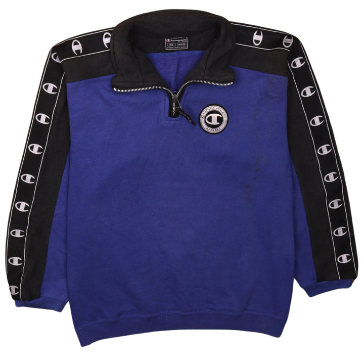 Champion Boys Blue 11/12 Years 1/4 Zip Sweatshirt with Logo Trim