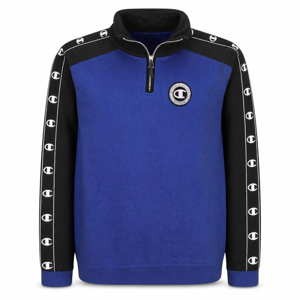 Champion Boys Blue 11/12 Years 1/4 Zip Sweatshirt with Logo Trim