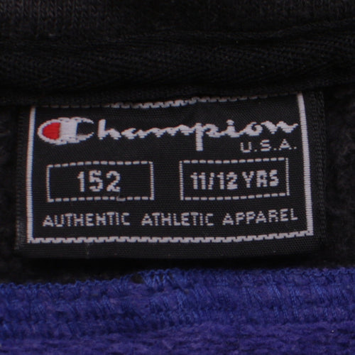 Champion Boys Blue 11/12 Years 1/4 Zip Sweatshirt with Logo Trim