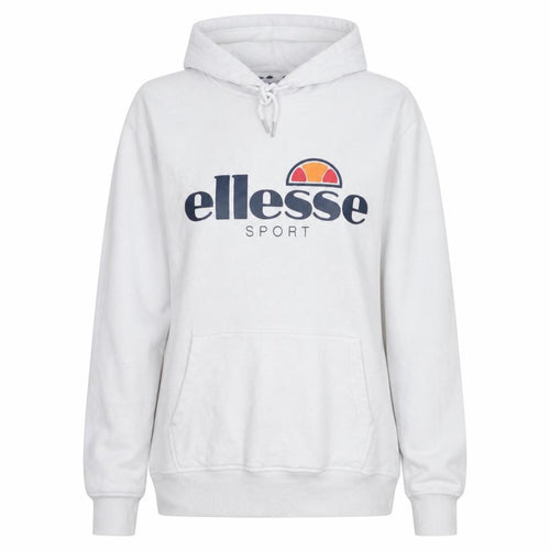 Ellesse Women White Hoodie UK 12 Pullover Cotton Blend Casual