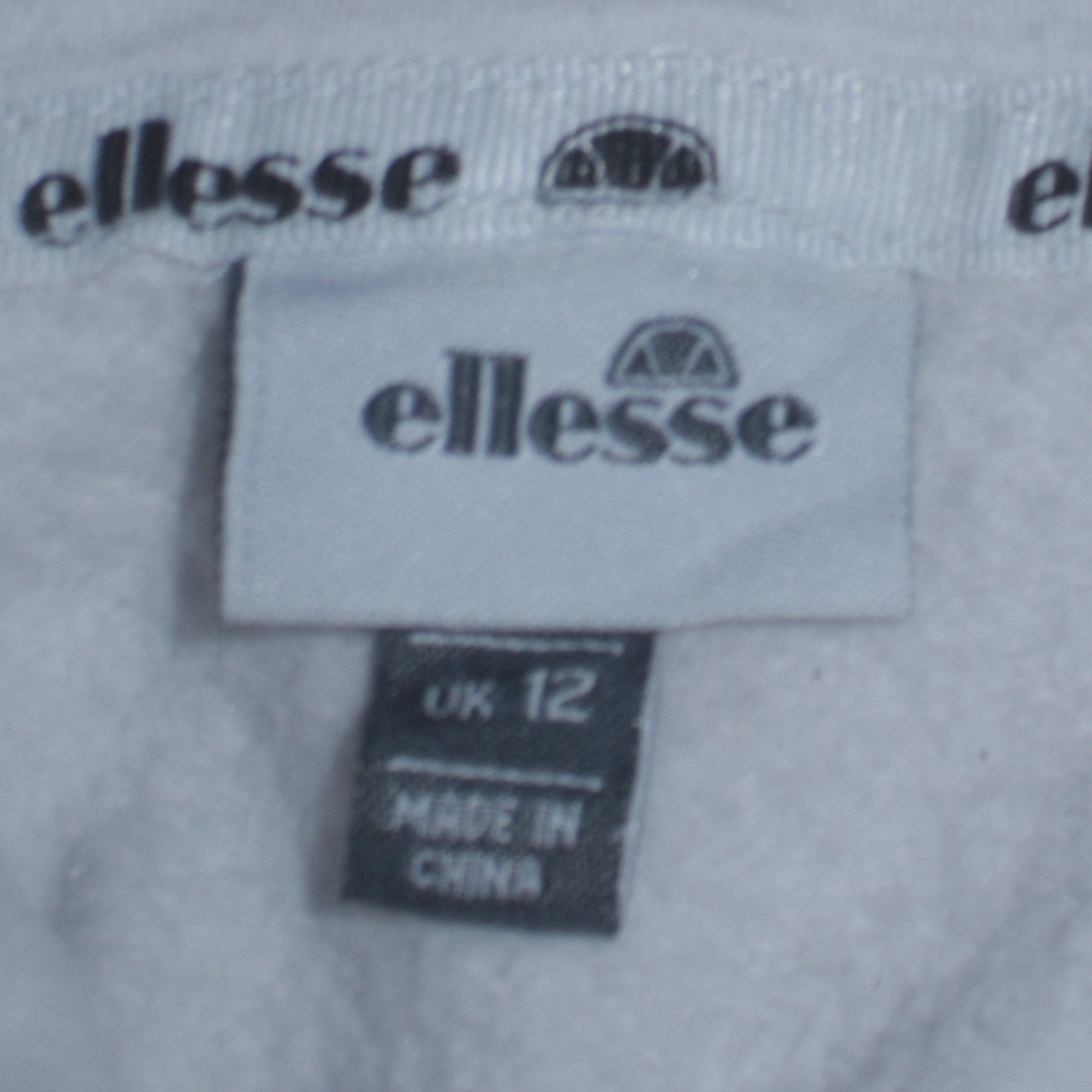 Ellesse Women White Hoodie UK 12 Pullover Cotton Blend Casual