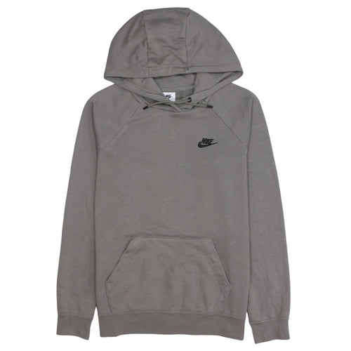 Nike Men's Grey Pullover Hoodie Size M Regular Fit Logo Sweatshirt