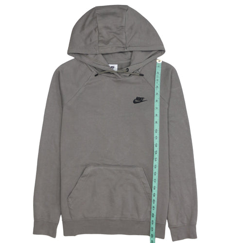 Nike Men's Grey Pullover Hoodie Size M Regular Fit Logo Sweatshirt