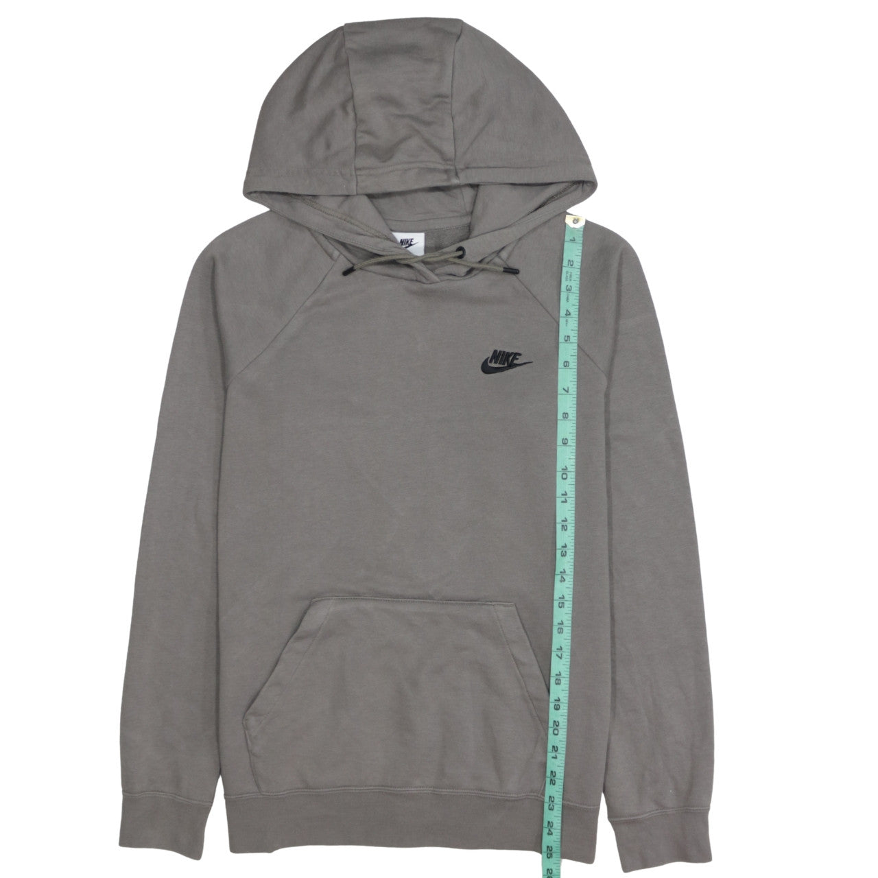 Nike Men's Grey Pullover Hoodie Size M Regular Fit Logo Sweatshirt
