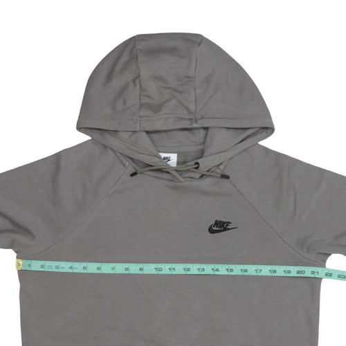 Nike Men's Grey Pullover Hoodie Size M Regular Fit Logo Sweatshirt