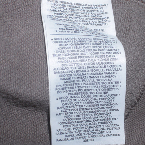 Nike Men's Grey Pullover Hoodie Size M Regular Fit Logo Sweatshirt