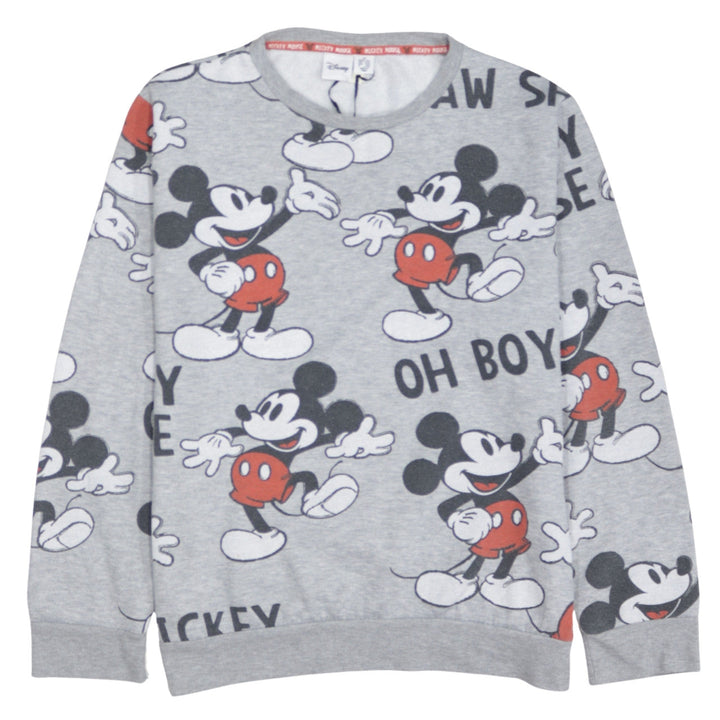 Disney Women’s Grey Mickey Mouse Pullover Sweatshirt Size M 12/14