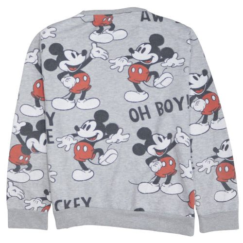Disney Women’s Grey Mickey Mouse Pullover Sweatshirt Size M 12/14