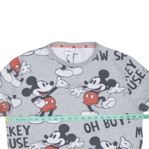 Disney Women’s Grey Mickey Mouse Pullover Sweatshirt Size M 12/14
