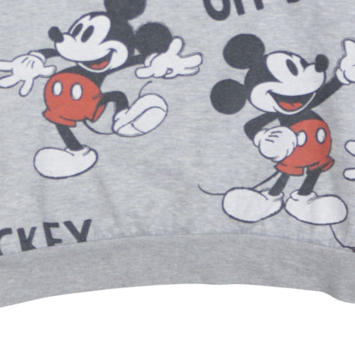Disney Women’s Grey Mickey Mouse Pullover Sweatshirt Size M 12/14