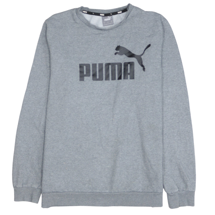 Puma Men's Grey Logo Crew Neck Sweatshirt Size M Regular Fit
