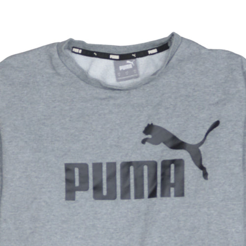 Puma Men's Grey Logo Crew Neck Sweatshirt Size M Regular Fit
