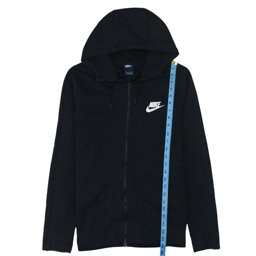 Nike Men's Black Full Zip Hoodie Size M Cotton Blend Sportswear