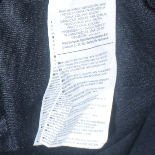 Nike Men's Black Full Zip Hoodie Size M Cotton Blend Sportswear