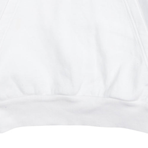 adidas Girls White 12-13 Years Pullover Hoodie with Logo Print