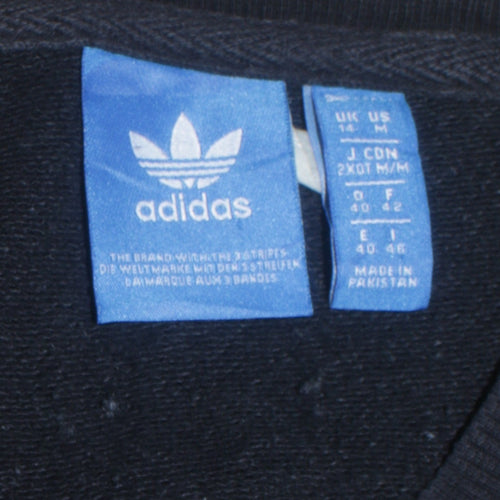 Adidas Womens Black Crew Neck Pullover Sweatshirt Size 14