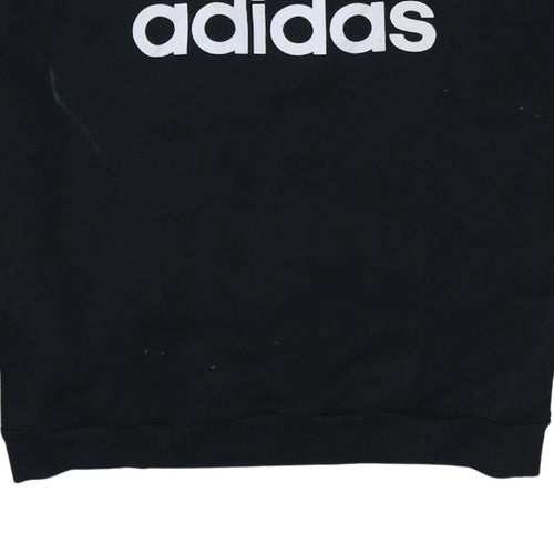 Adidas Womens Black Crew Neck Pullover Sweatshirt Size 14