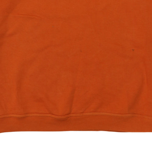 Champion Mens Orange 1/2 Zip Embroidered Logo Sweatshirt M