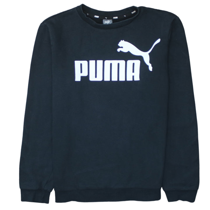 Puma Womens Black Logo Crew Neck Sweatshirt Size XL