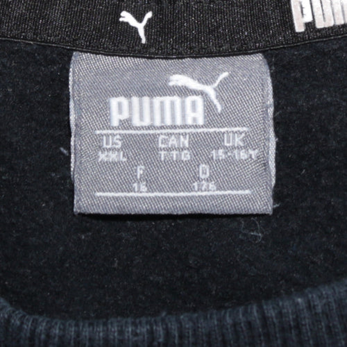 Puma Womens Black Logo Crew Neck Sweatshirt Size XL