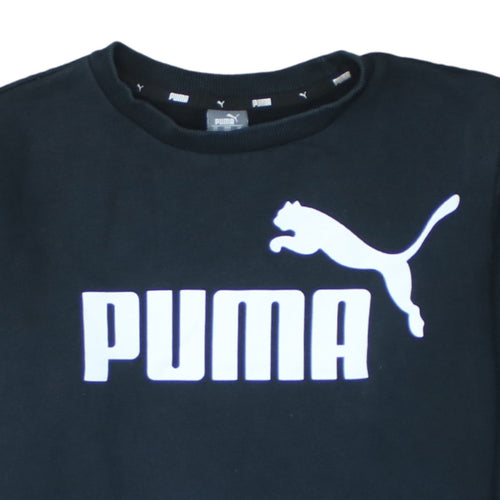 Puma Womens Black Logo Crew Neck Sweatshirt Size XL
