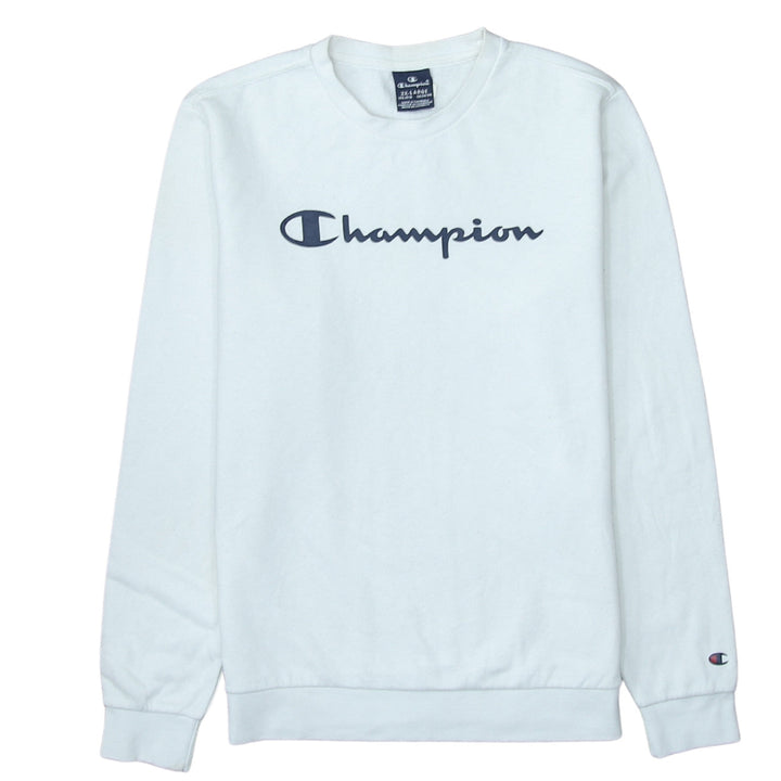 Champion Boys White 2XL Sweatshirt Crew Neck Long Sleeve Logo Pullover