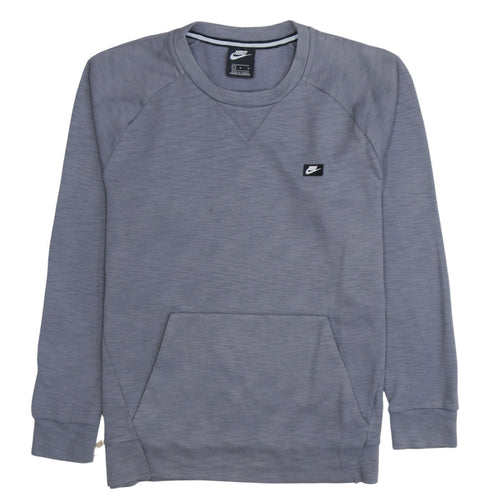 Nike Men’s Grey Crew Neck Pullover Sweatshirt L Logo Pocket
