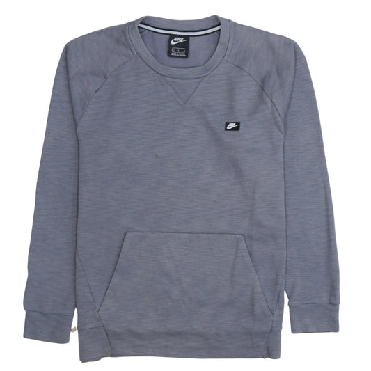 Nike Men’s Grey Crew Neck Pullover Sweatshirt L Logo Pocket