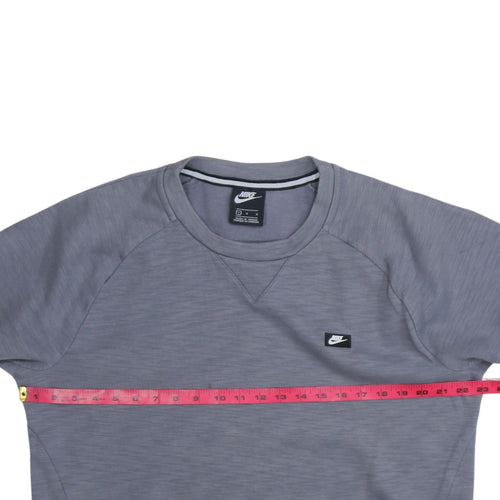 Nike Men’s Grey Crew Neck Pullover Sweatshirt L Logo Pocket