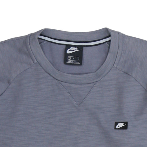 Nike Men’s Grey Crew Neck Pullover Sweatshirt L Logo Pocket