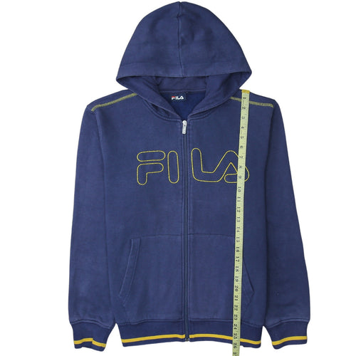 FILA Men's Blue Full Zip Hoodie L Sports Fleece Sweatshirt