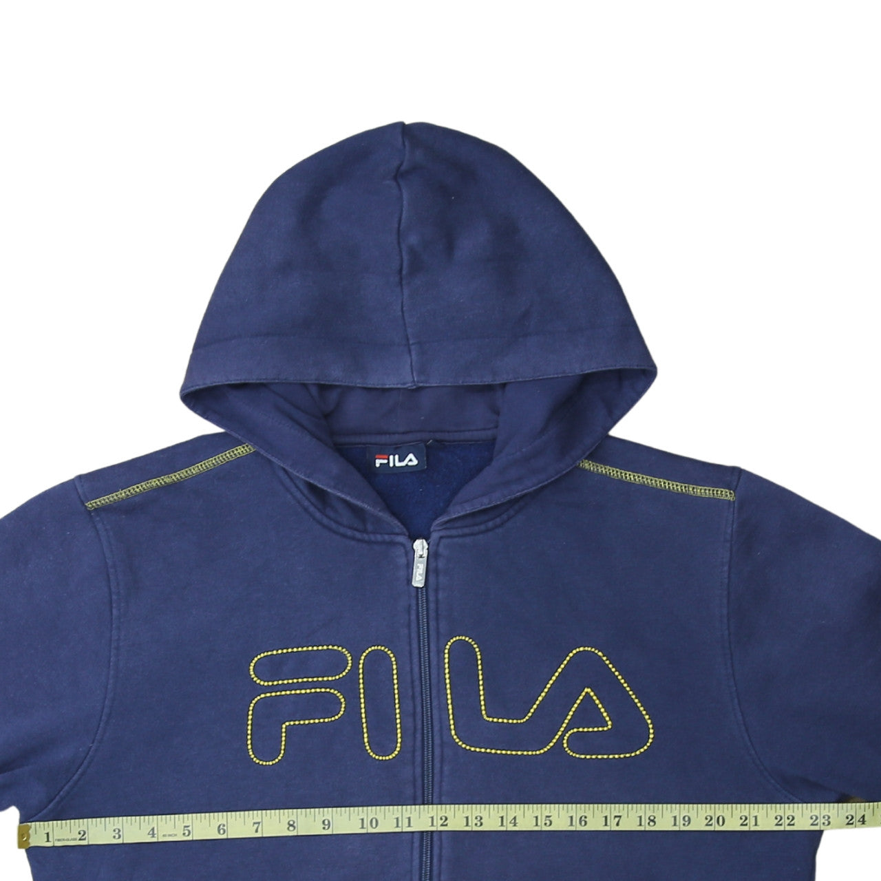 FILA Men's Blue Full Zip Hoodie L Sports Fleece Sweatshirt